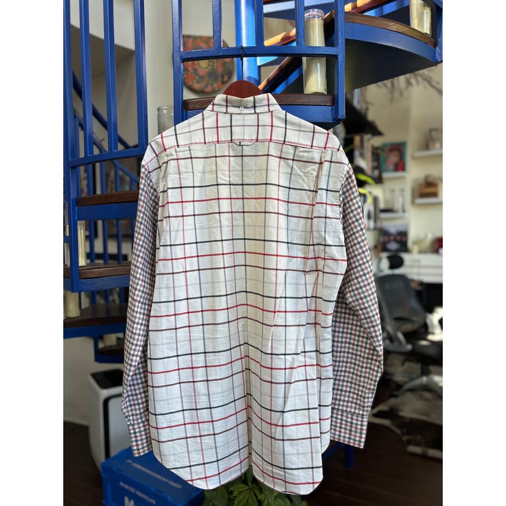 Thom Browne White and Red Check Button Down Shirt… - image 2